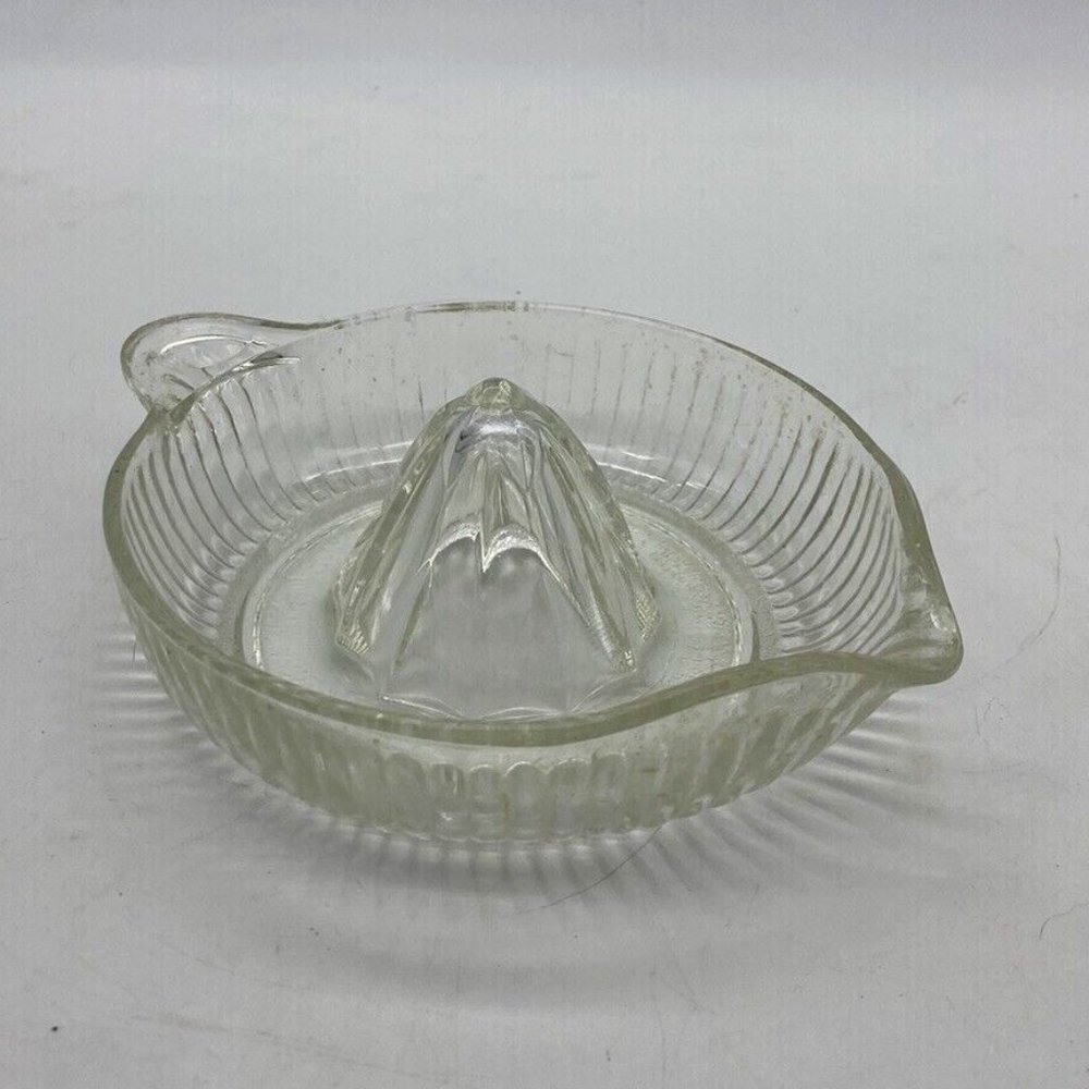 Vintage Glass Citrus Juicer Reamer Handle Spout Depression Era Style Kitchenware